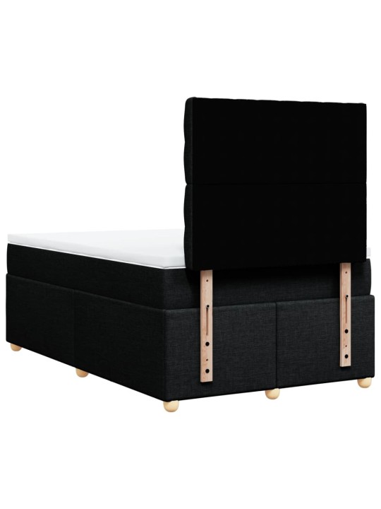 Box spring postel s matrací černá 120x190 cm textil