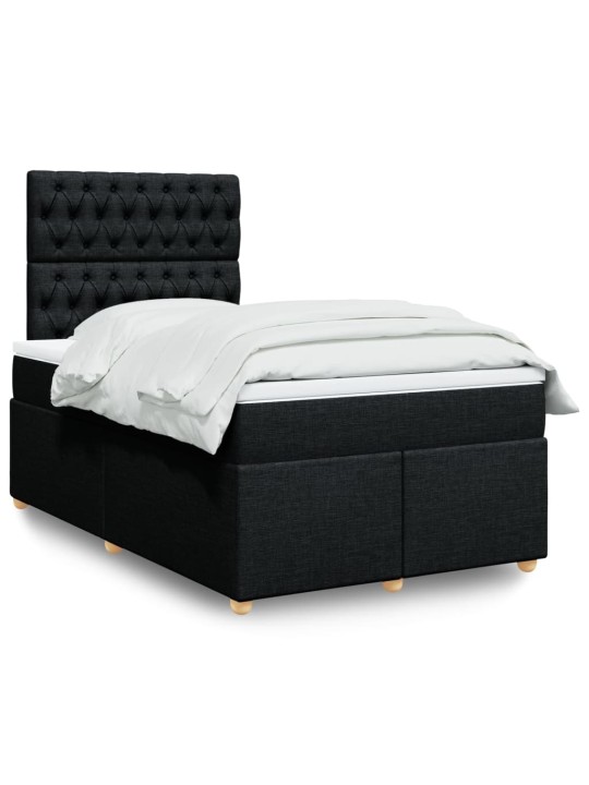 Box spring postel s matrací černá 120x190 cm textil