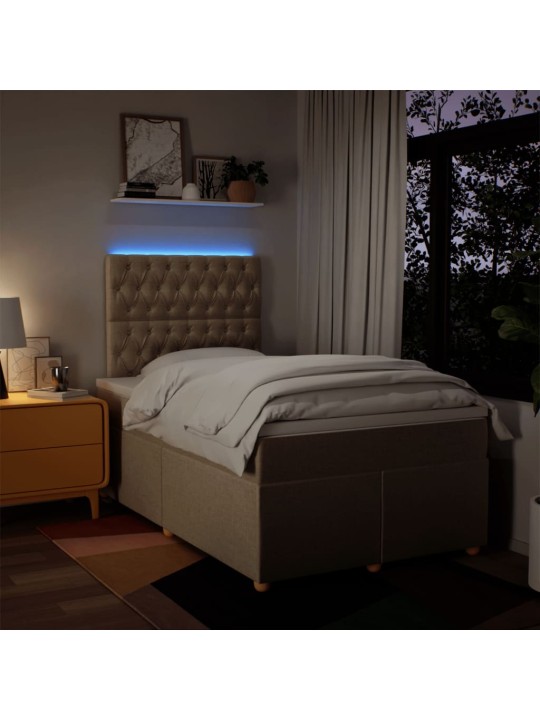 Box spring postel s matrací krémová 120x190 cm textil
