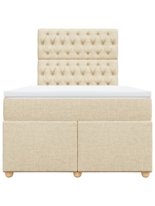 Box spring postel s matrací krémová 120x190 cm textil