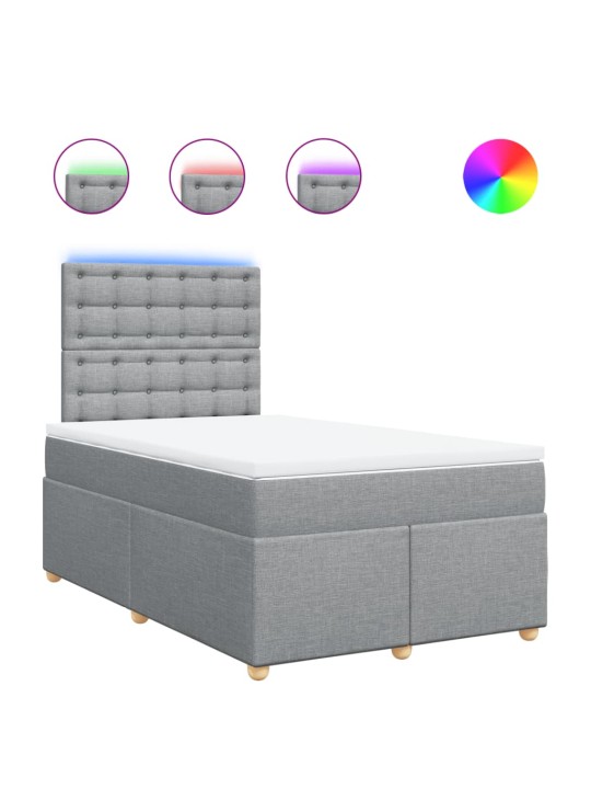 Box spring postel s matrací světle šedá 120x190 cm textil