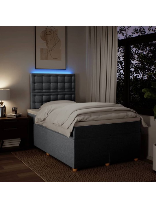 Box spring postel s matrací světle šedá 120x190 cm textil