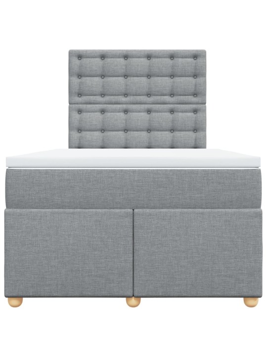 Box spring postel s matrací světle šedá 120x190 cm textil