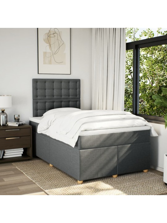 Box spring postel s matrací tmavě šedá 120x190 cm textil