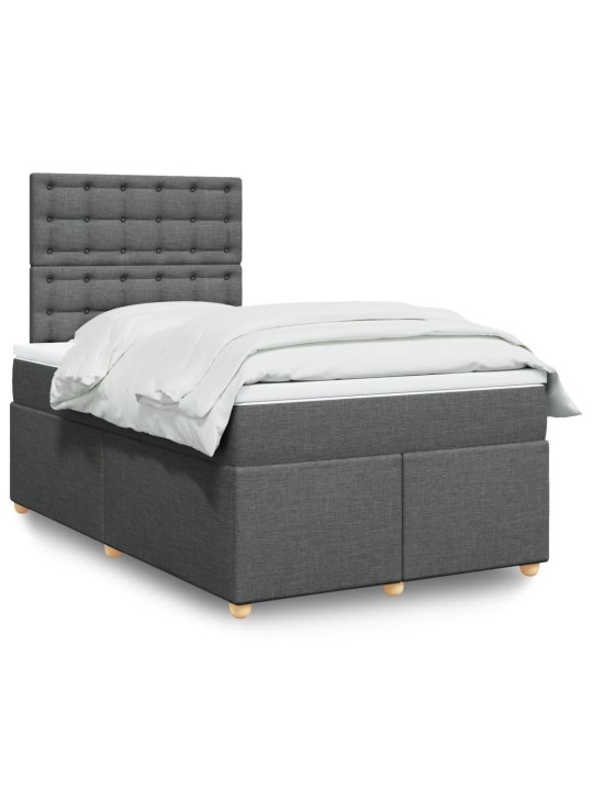 Box spring postel s matrací tmavě šedá 120x190 cm textil