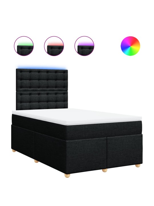 Box spring postel s matrací černá 120x190 cm textil