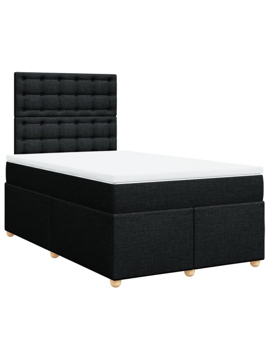 Box spring postel s matrací černá 120x190 cm textil