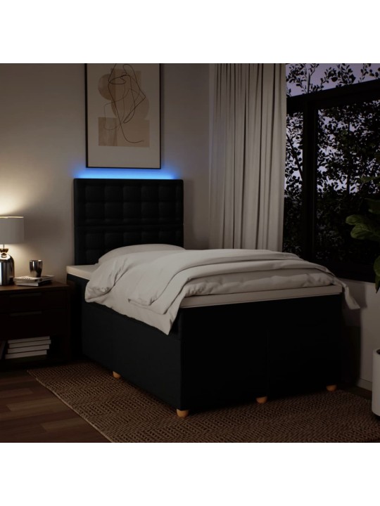 Box spring postel s matrací černá 120x190 cm textil