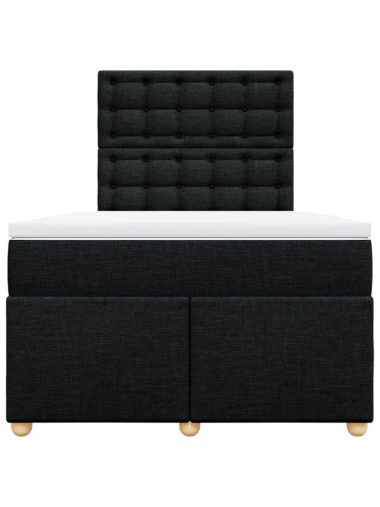 Box spring postel s matrací černá 120x190 cm textil