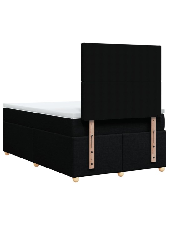Box spring postel s matrací černá 120x190 cm textil