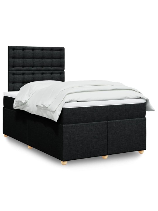 Box spring postel s matrací černá 120x190 cm textil