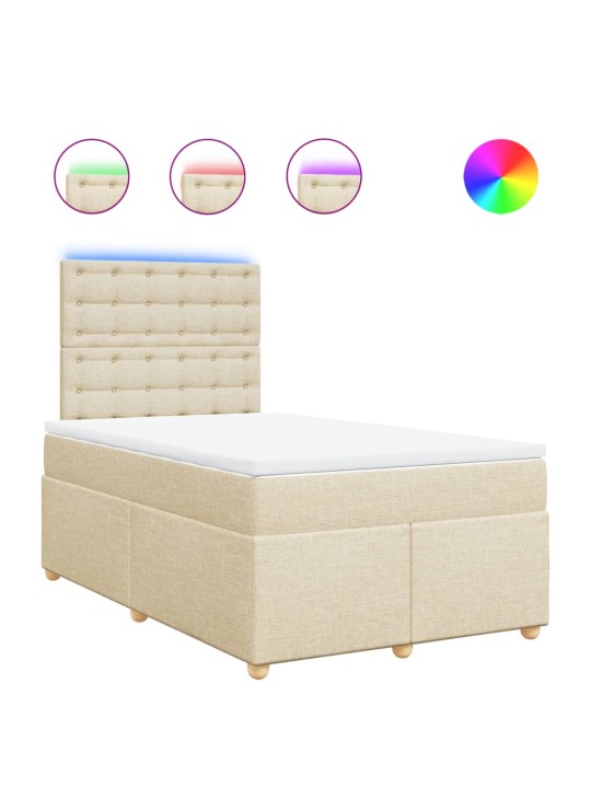Box spring postel s matrací krémová 120x190 cm textil
