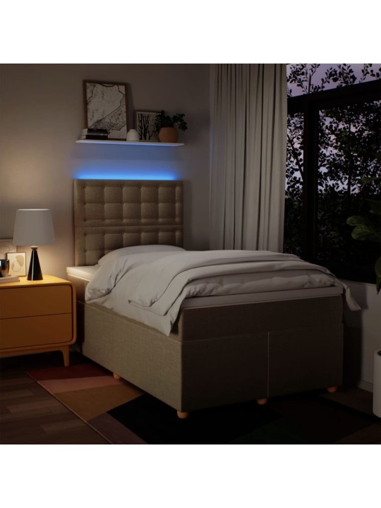 Box spring postel s matrací krémová 120x190 cm textil