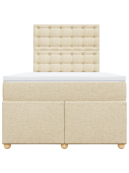Box spring postel s matrací krémová 120x190 cm textil