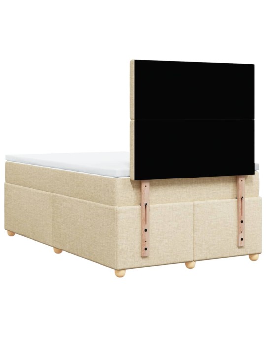 Box spring postel s matrací krémová 120x190 cm textil