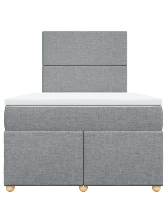 Box spring postel s matrací světle šedá 120 x 200 cm textil