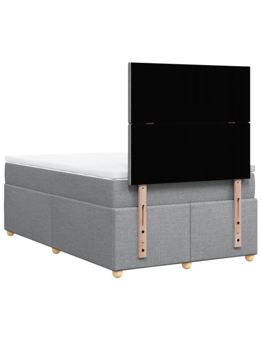 Box spring postel s matrací světle šedá 120 x 200 cm textil
