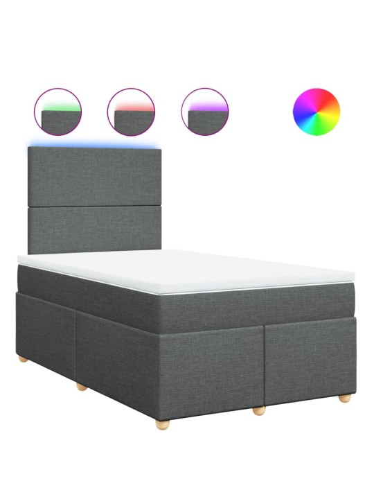 Box spring postel s matrací tmavě šedá 120x200 cm textil