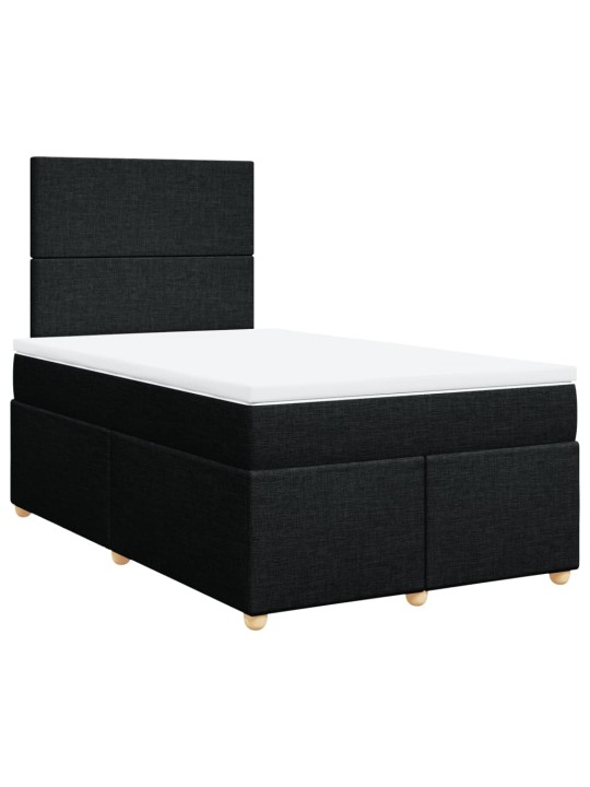 Box spring postel s matrací černá 120x200 cm textil