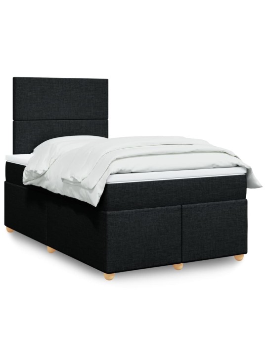Box spring postel s matrací černá 120x200 cm textil