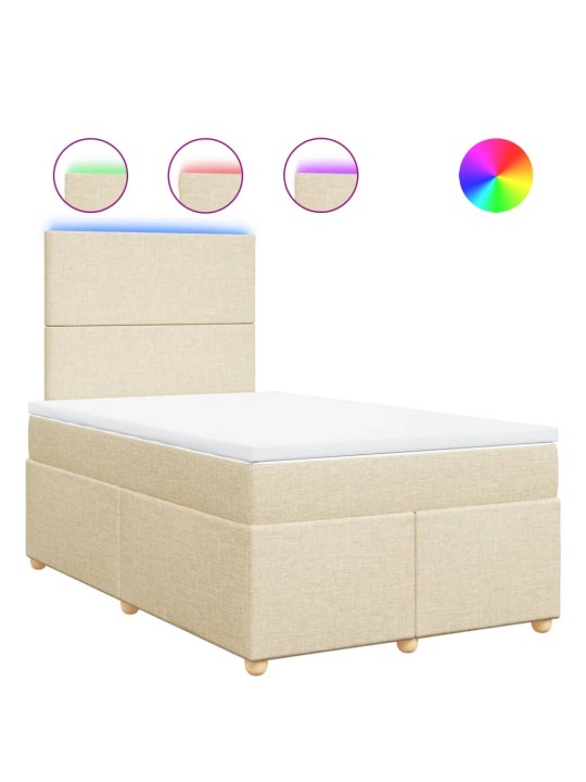 Box spring postel s matrací krémová 120x200 cm textil