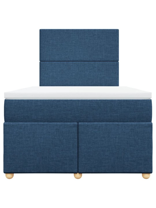 Box spring postel s matrací modrá 120x200 cm textil