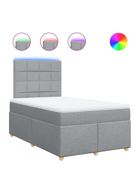 Box spring postel s matrací světle šedá 120 x 200 cm textil