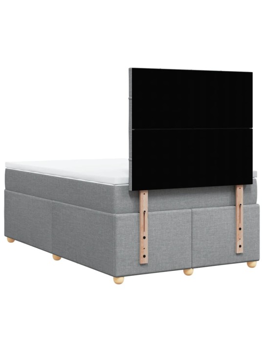 Box spring postel s matrací světle šedá 120 x 200 cm textil