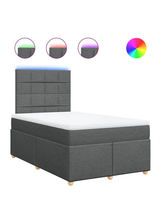 Box spring postel s matrací tmavě šedá 120x200 cm textil