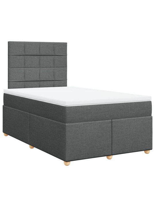 Box spring postel s matrací tmavě šedá 120x200 cm textil