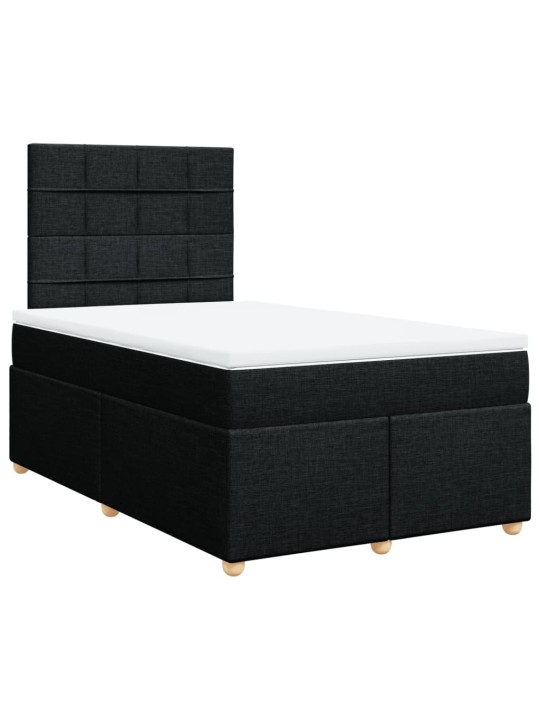 Box spring postel s matrací černá 120x200 cm textil