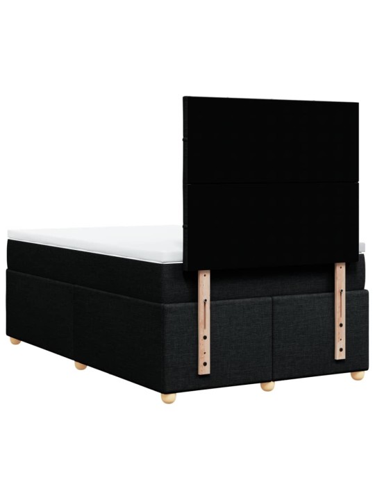 Box spring postel s matrací černá 120x200 cm textil