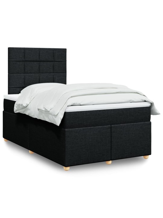Box spring postel s matrací černá 120x200 cm textil