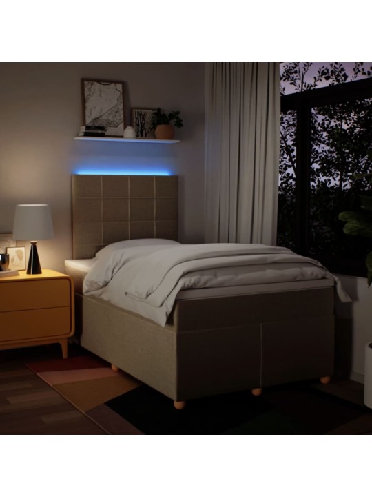 Box spring postel s matrací krémová 120x200 cm textil