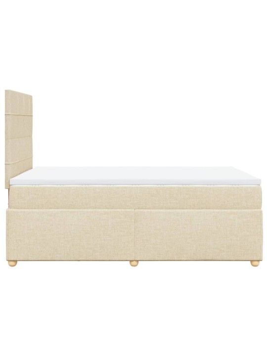 Box spring postel s matrací krémová 120x200 cm textil