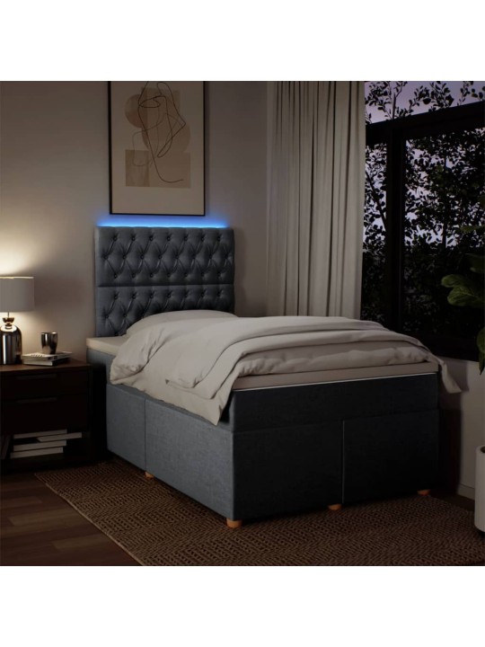 Box spring postel s matrací světle šedá 120 x 200 cm textil