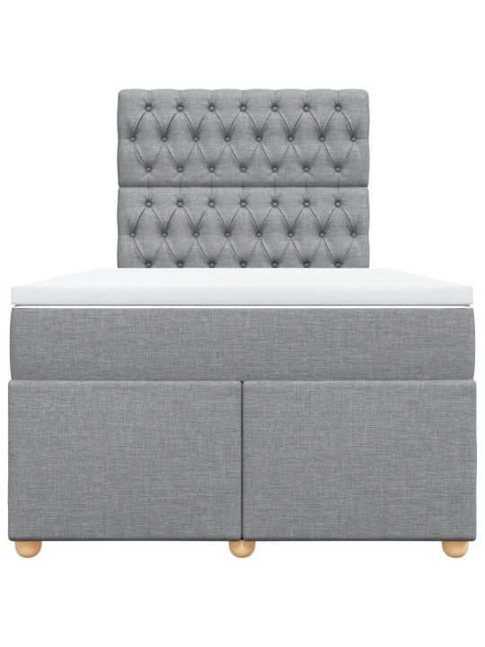 Box spring postel s matrací světle šedá 120 x 200 cm textil