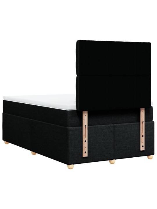 Box spring postel s matrací černá 120x200 cm textil