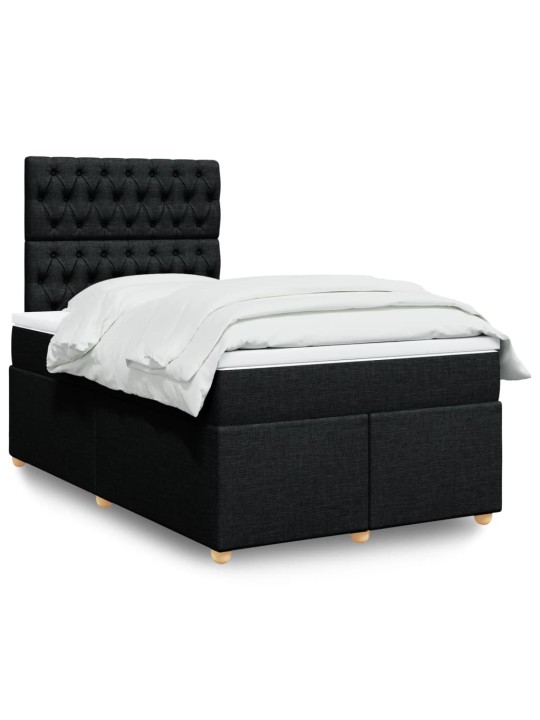 Box spring postel s matrací černá 120x200 cm textil