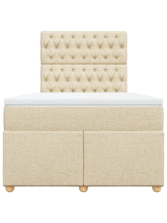 Box spring postel s matrací krémová 120x200 cm textil
