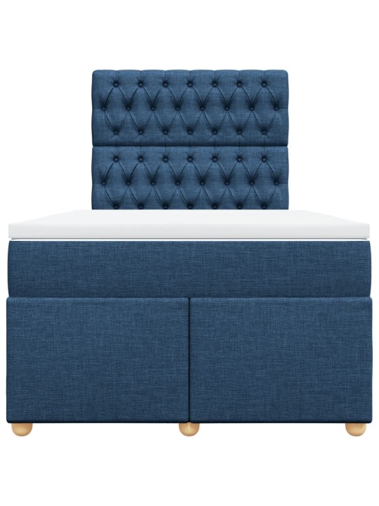 Box spring postel s matrací modrá 120x200 cm textil