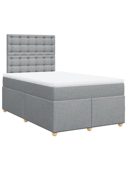 Box spring postel s matrací světle šedá 120 x 200 cm textil