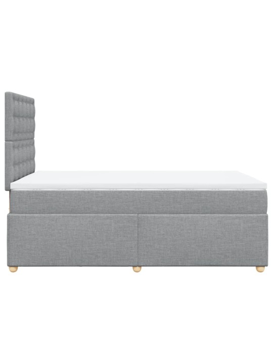 Box spring postel s matrací světle šedá 120 x 200 cm textil