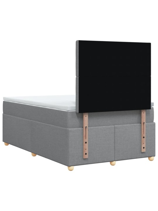 Box spring postel s matrací světle šedá 120 x 200 cm textil