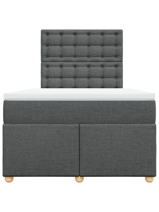 Box spring postel s matrací tmavě šedá 120x200 cm textil