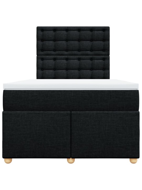 Box spring postel s matrací černá 120x200 cm textil
