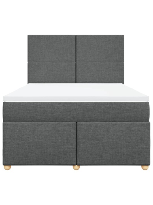 Box spring postel s matrací tmavě šedý 140 x 190 cm textil