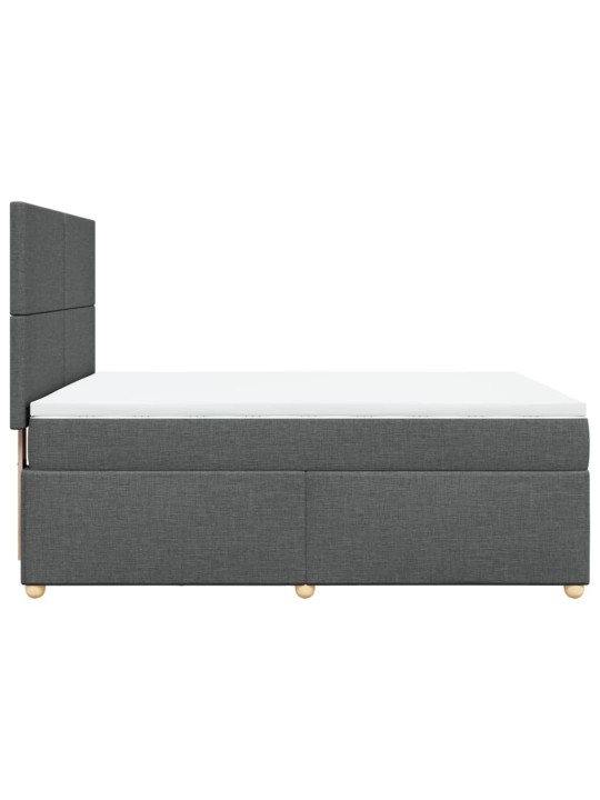 Box spring postel s matrací tmavě šedý 140 x 190 cm textil