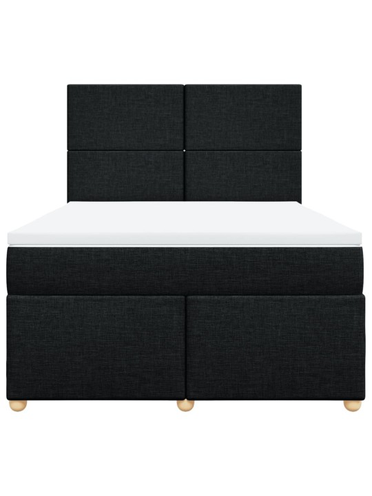 Box spring postel s matrací černá 140 x 190 cm textil