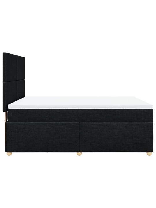 Box spring postel s matrací černá 140 x 190 cm textil